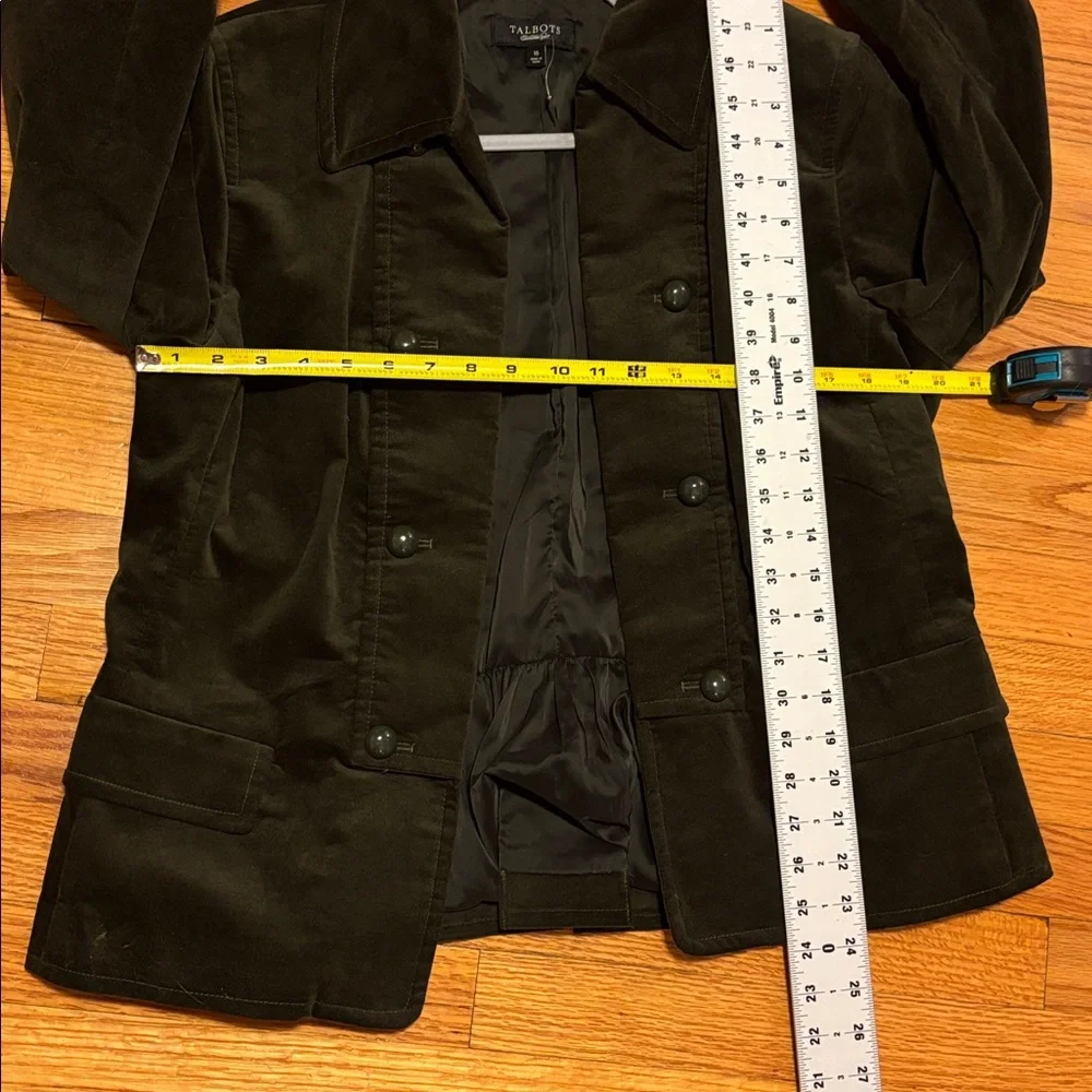 Talbots Velvet Military Jacket Sz 16 Dark Green/Olive Color NWOT - Picture 9 of 9